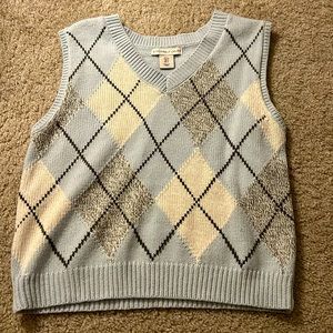 thrifted cropped plaid vest